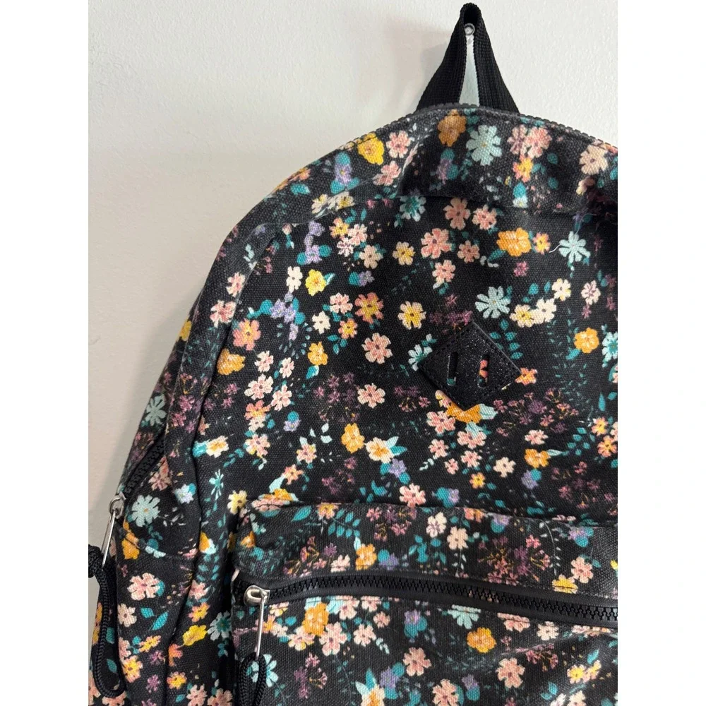 Art Class Floral Print Canvas Backpack girls Black Multi Floral Pattern